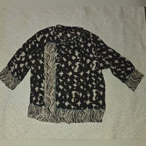 Lynn Ritchie Silk Brown and Cream Patterned Cardigan